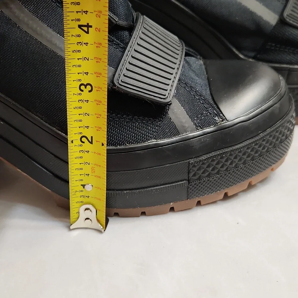 Converse CTAS GR82 Extra High Black Velcro Platform Heeled Boots (W Size 8.5)